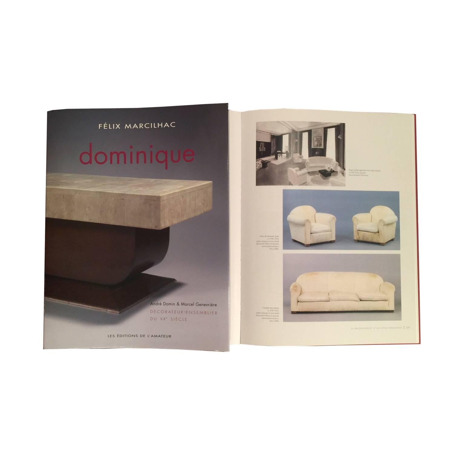 Documented French Art Deco Period Suite of Two Bergeres and a Sofa by Dominique For Sale 4