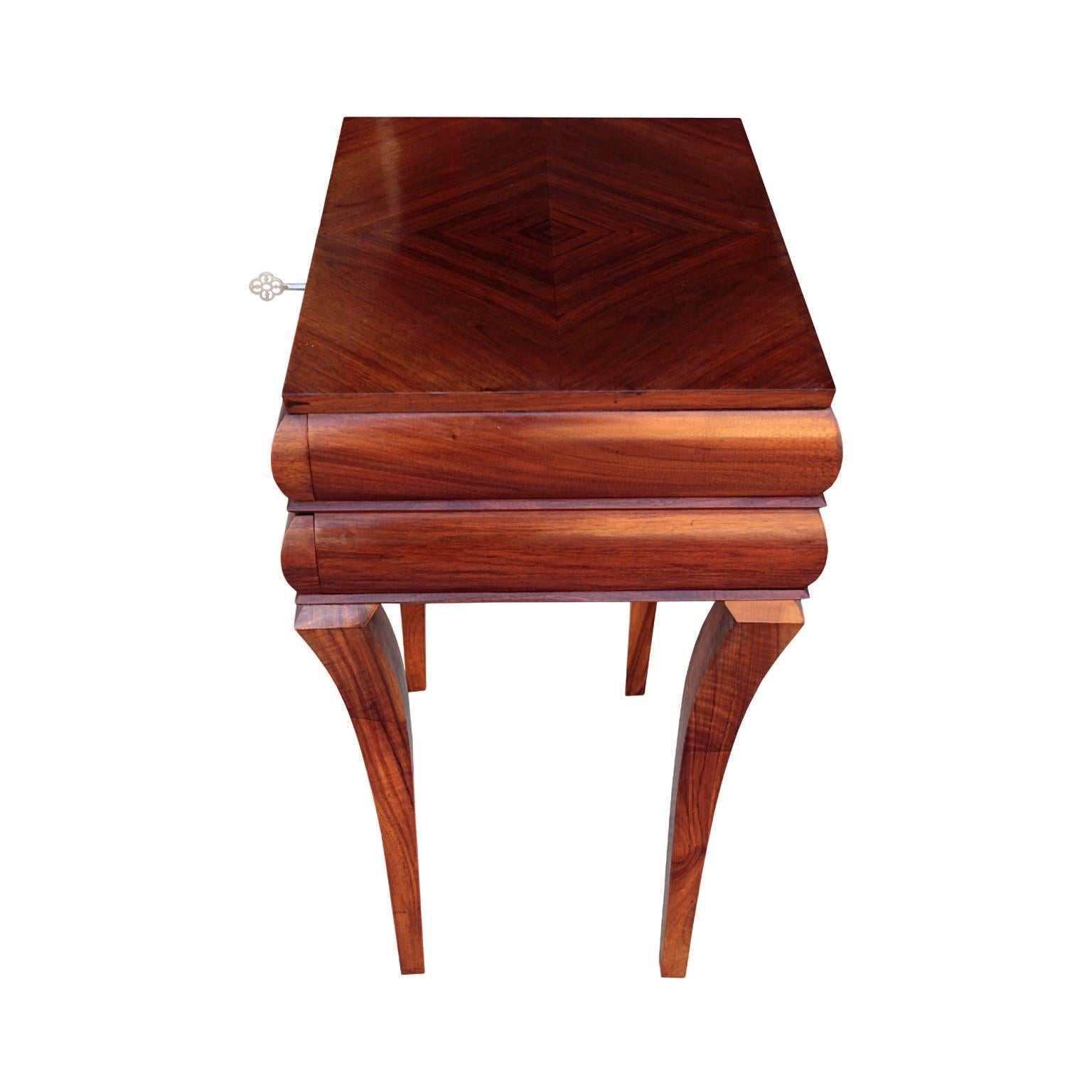 Rosewood German Art Deco Period Rectangular Side Table  For Sale