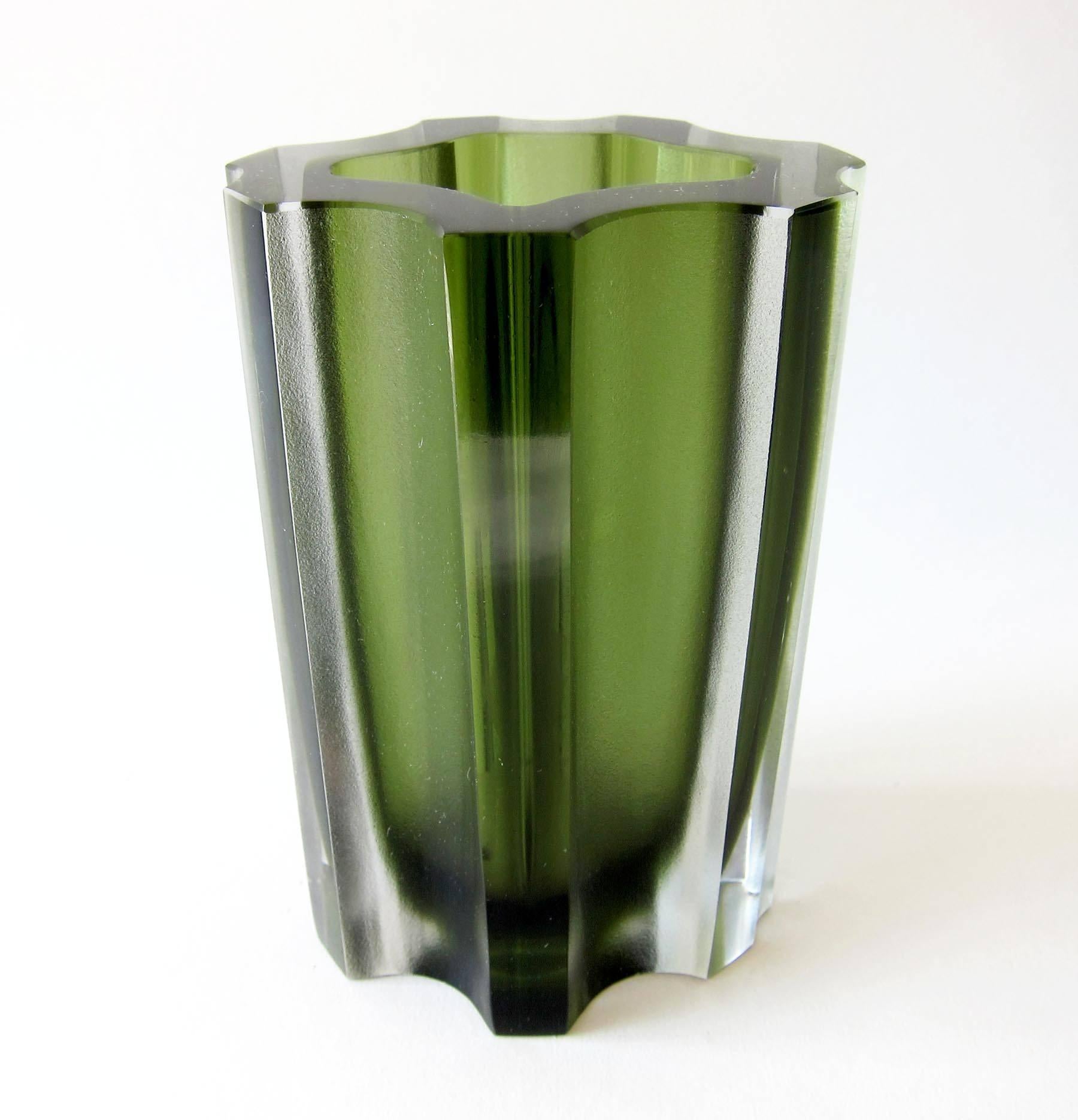 Mold blown, sandblasted and polished vase by Tapio Wirkkala for Iittala of Finland. Vase measures 7.75