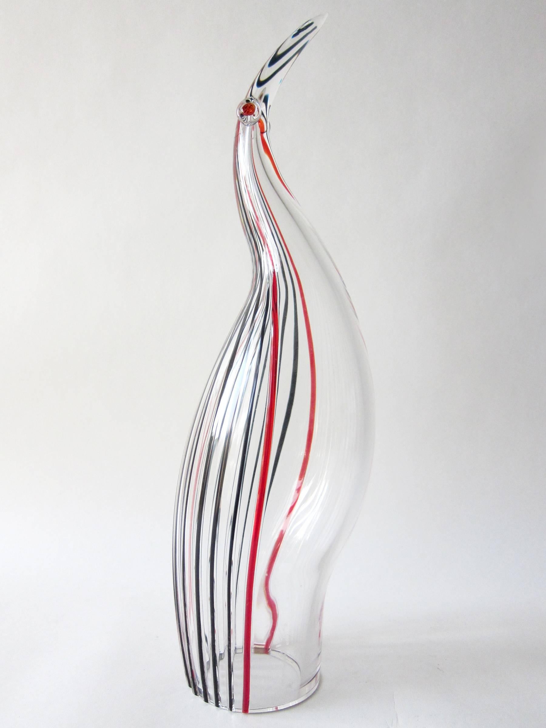 1980s Livio Seguso for Oggetti Italian Design Glass Bird Sculpture In Good Condition In Palm Springs, CA