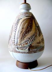 Joel Edwards Abstract Modernist California Studio Stoneware Lamp