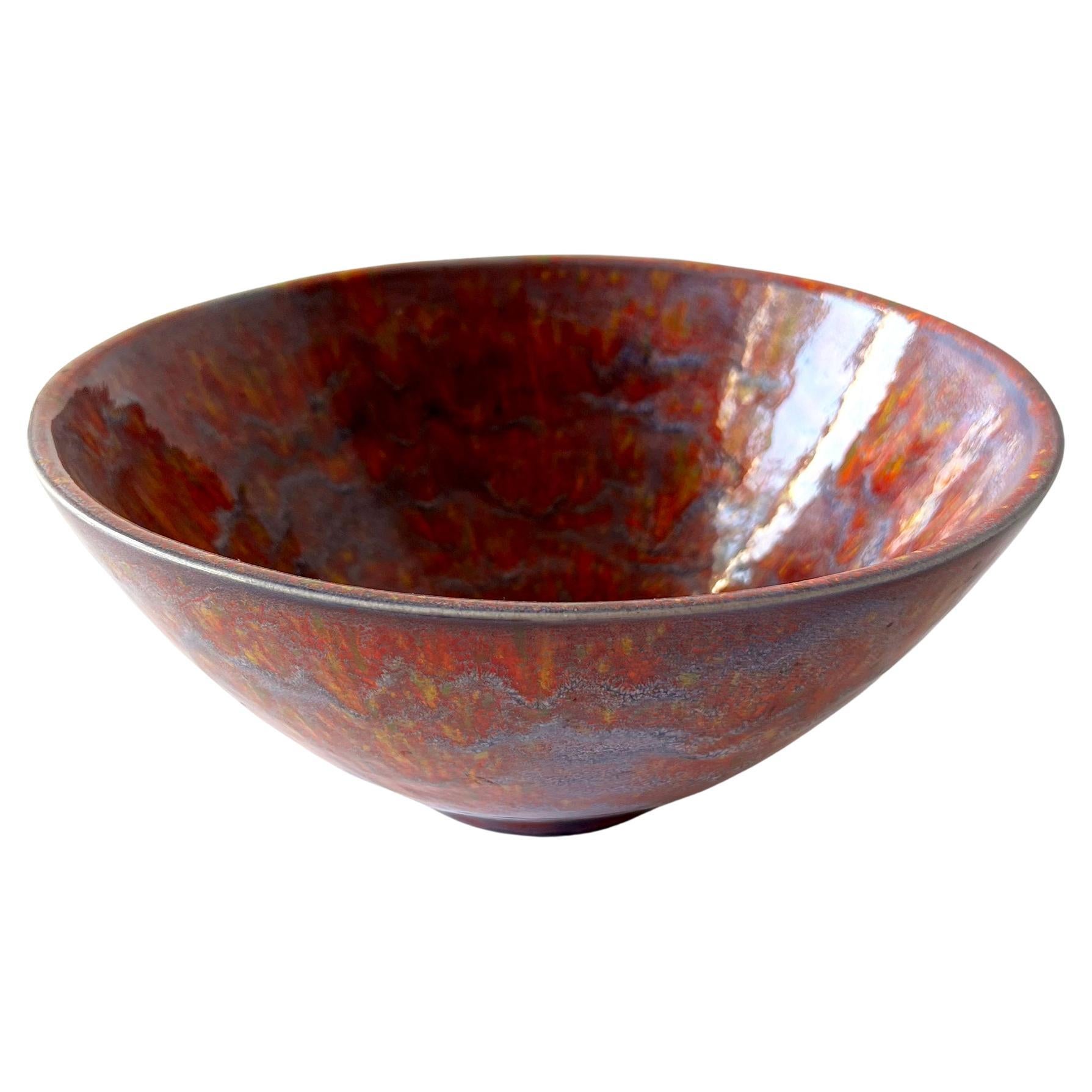 William Polia Pillin California Studio Colorful Ceramic Bowl For Sale