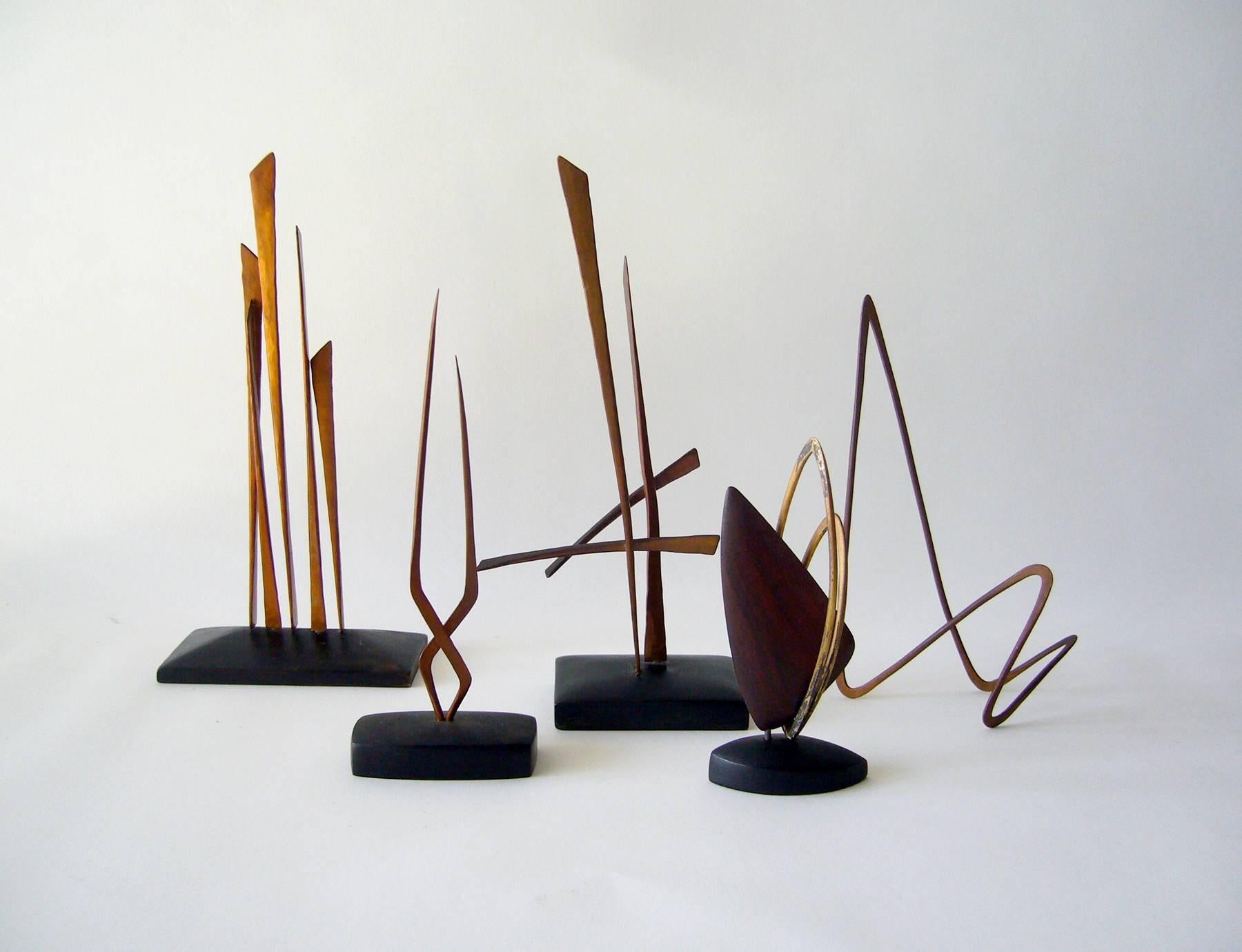 Mid-Century Modern Jack Nutting Handmade Copper Wood California Modernist Studio Sculpture For Sale
