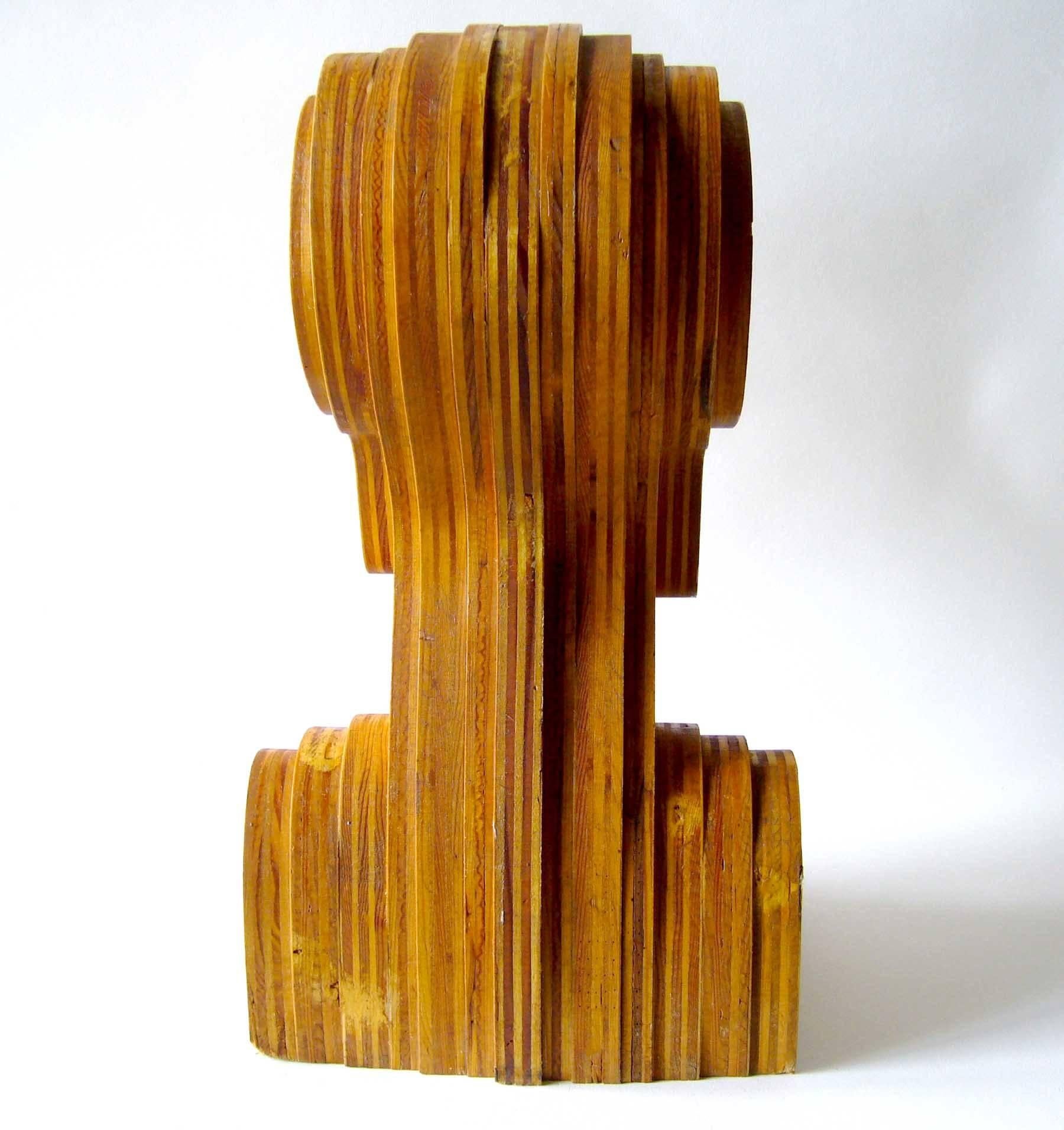 American Laminated Plywood Handmade Head Sculpture