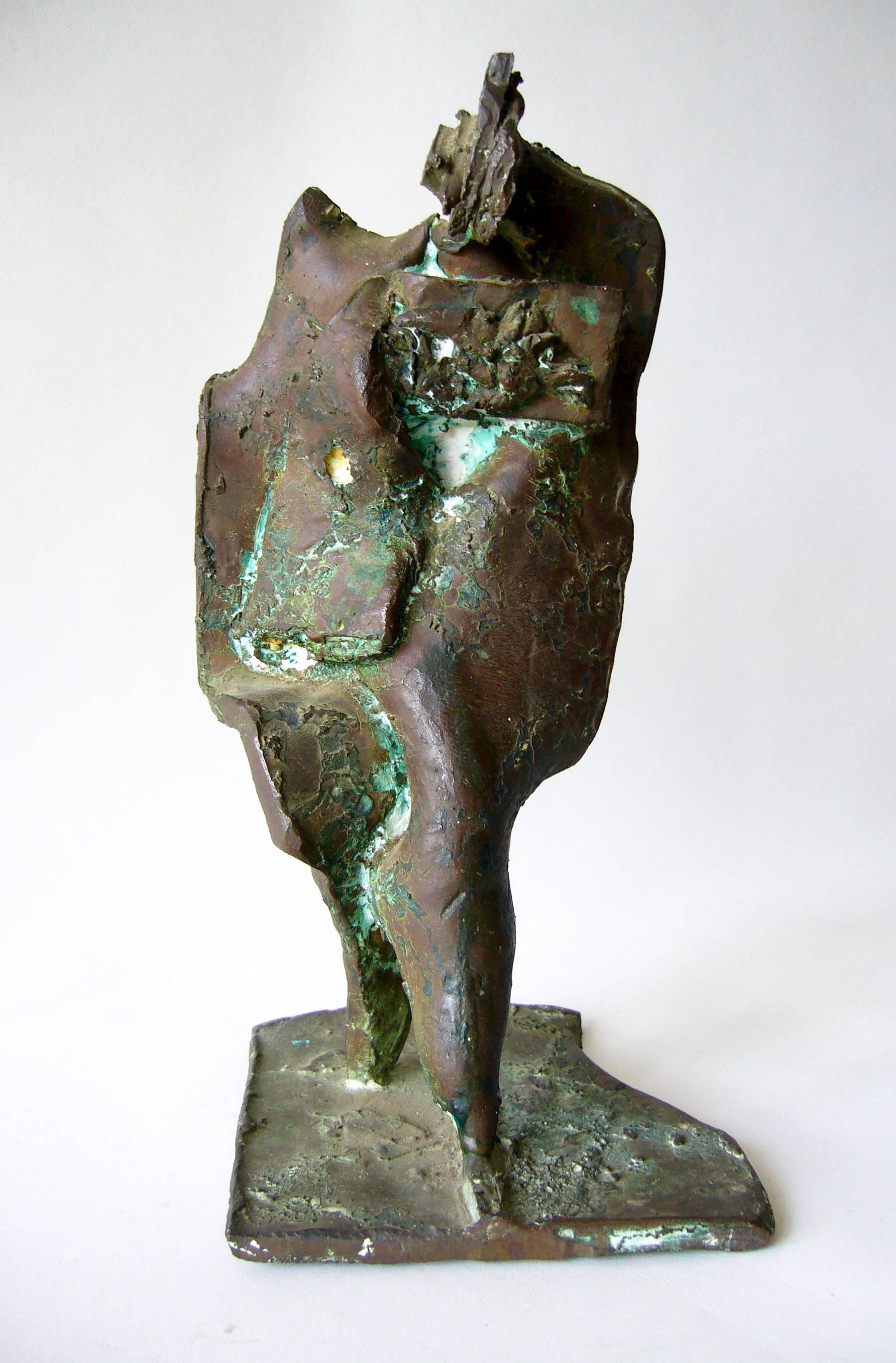 Mid-Century Modern Robert A. Dhaemers Bronze San Franciso Modern Caped Figure Sculpture