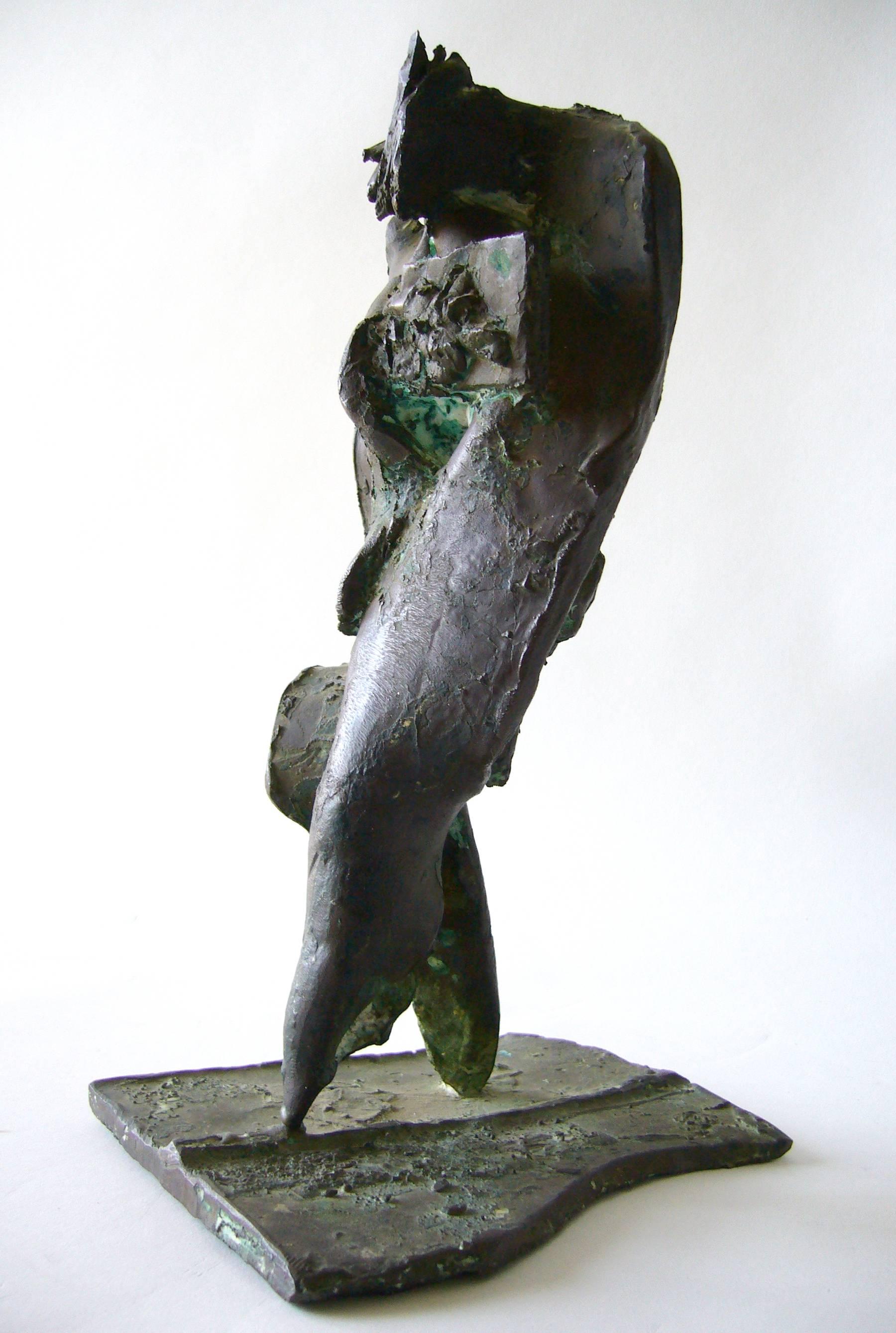 Mid-20th Century Robert A. Dhaemers Bronze San Franciso Modern Caped Figure Sculpture