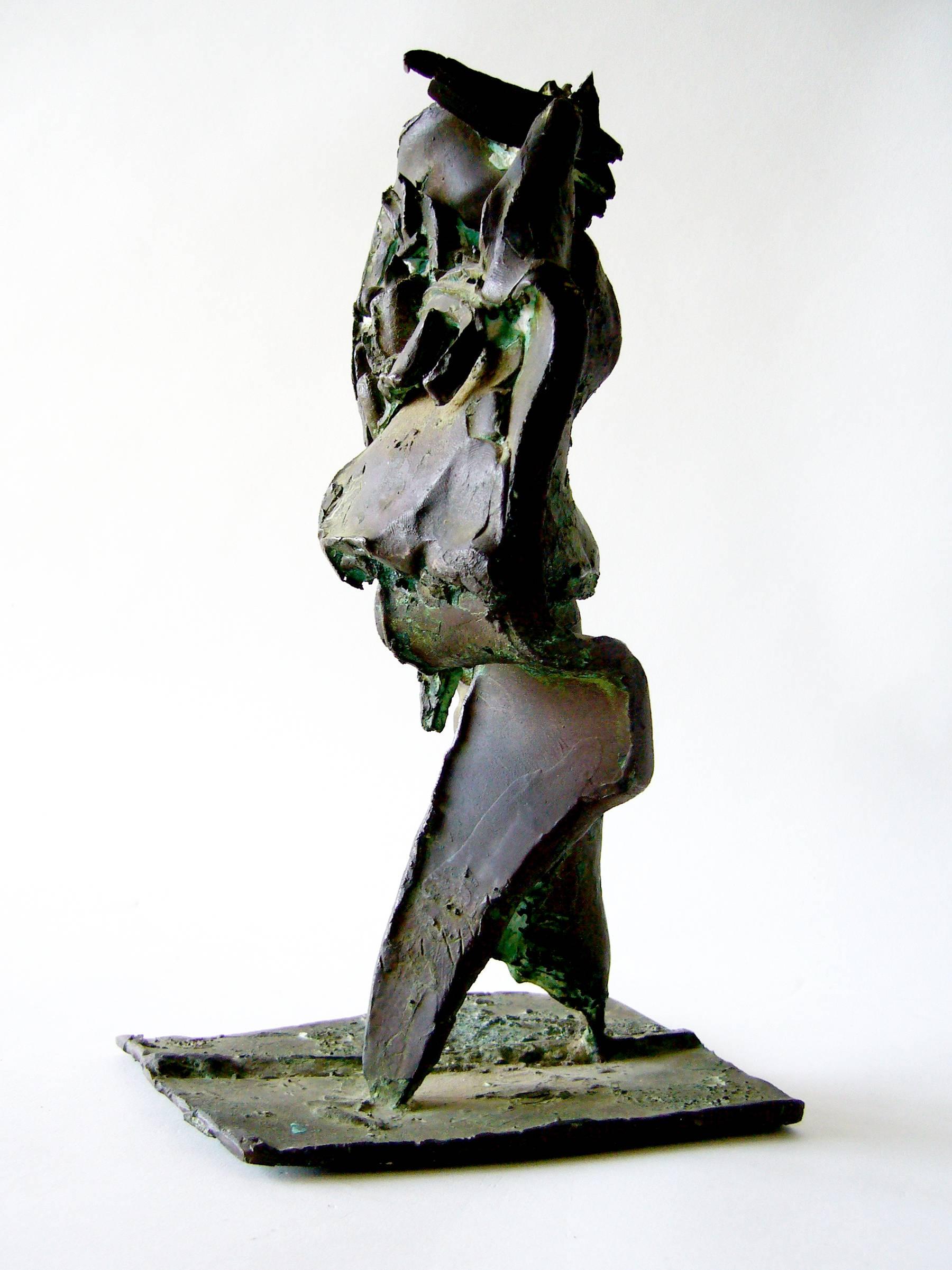 Robert A. Dhaemers Bronze San Franciso Modern Caped Figure Sculpture 1