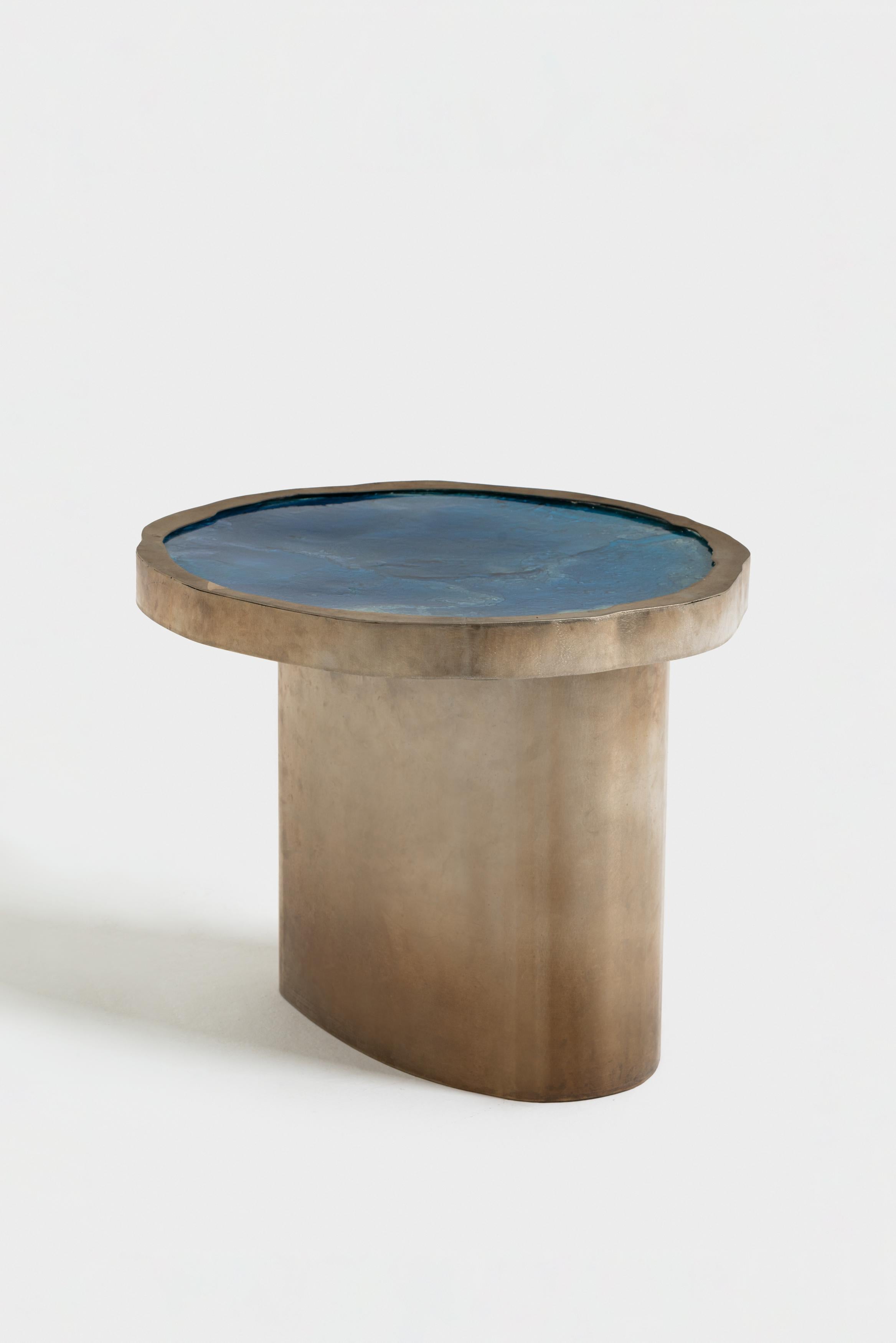 Table basse Ilune en résine bleue et acier corten par Andrea e Vittorio Bruno Excellent état - En vente à Milano, Lombardia