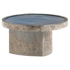Mesa de centro Sisine de resina azul y acero corten por Andrea e Vittorio Bruno