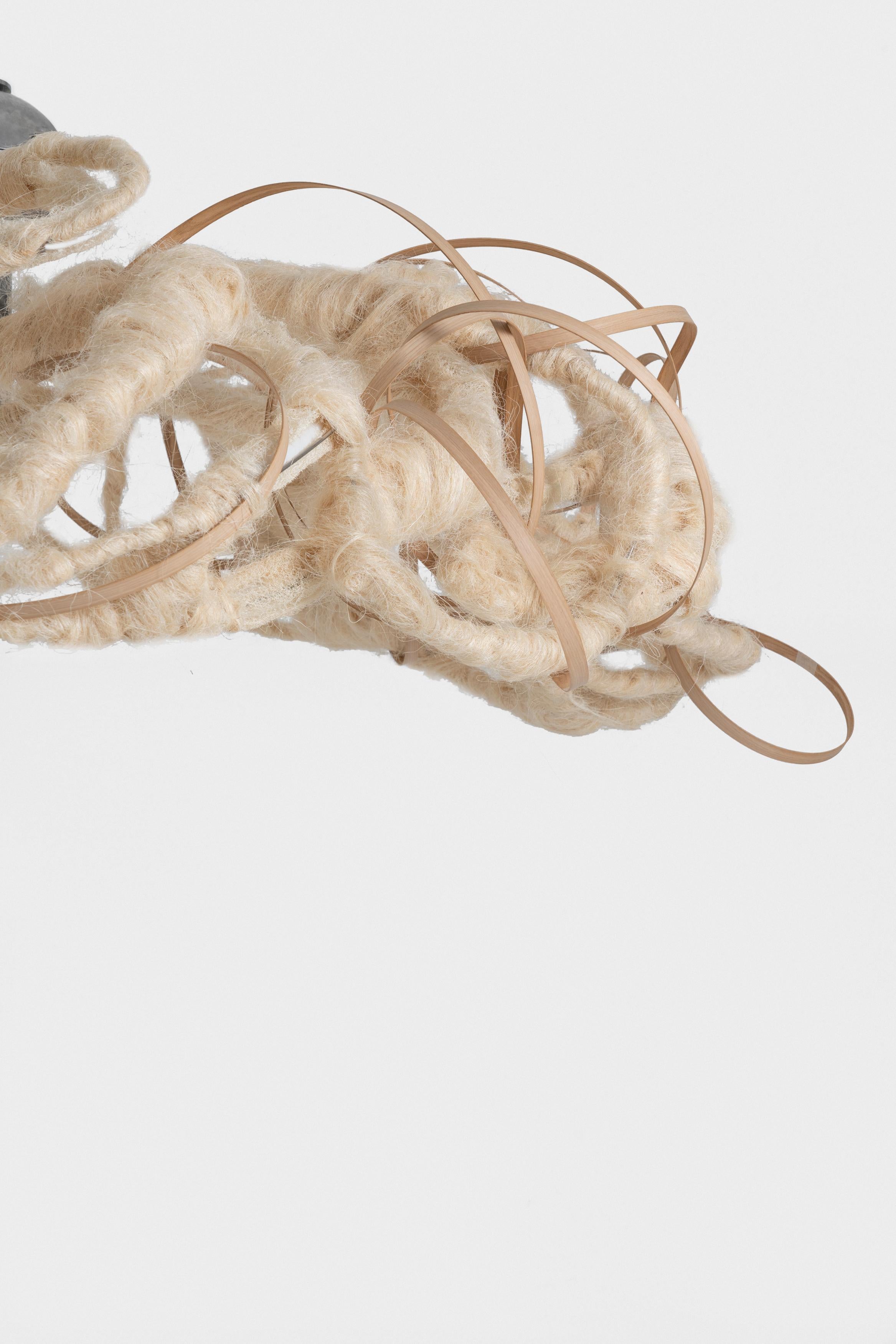 Natural Fiber Somnia Lumen chandelier in Loofah fillasse and fibers by Espace Aygo For Sale