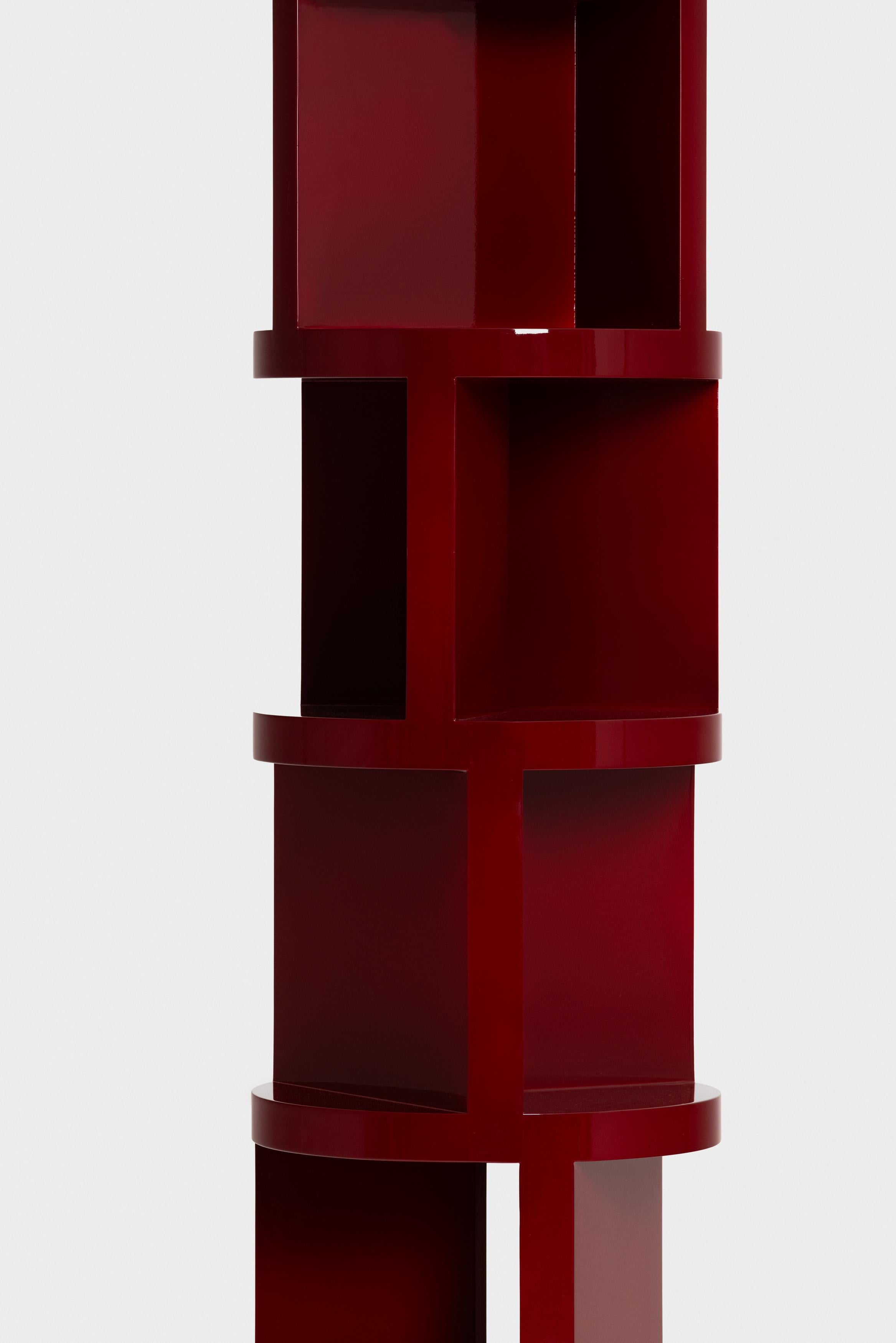 Italiano Libreria rossa Wilma in metallo e ceramica liquida di Matteo Cibic in vendita