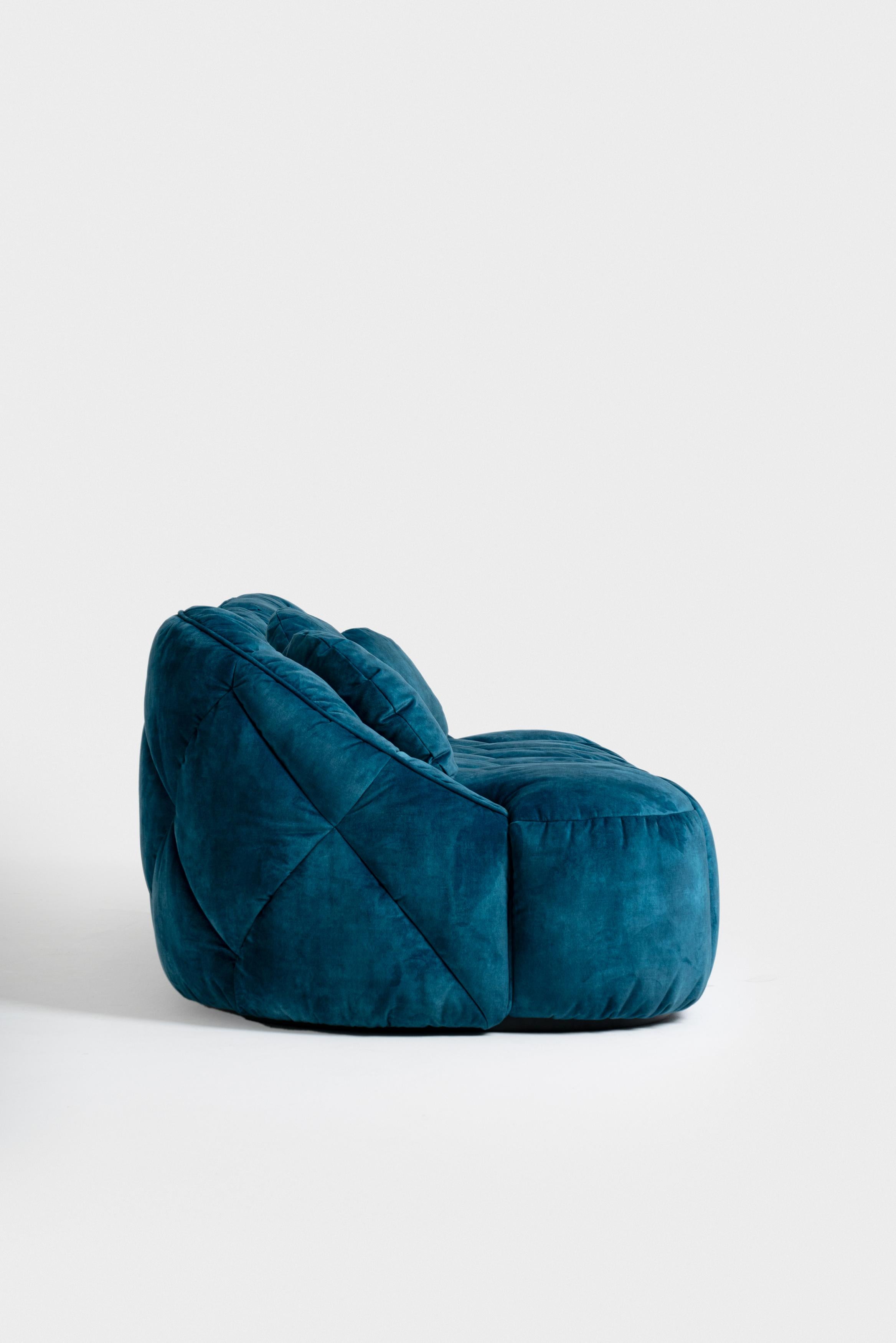 Sofá Cormor de madera dura y roble negro con tufting de rombos de Gianluca Cozzarolo en Excelente estado para la venta en Milano, Lombardia