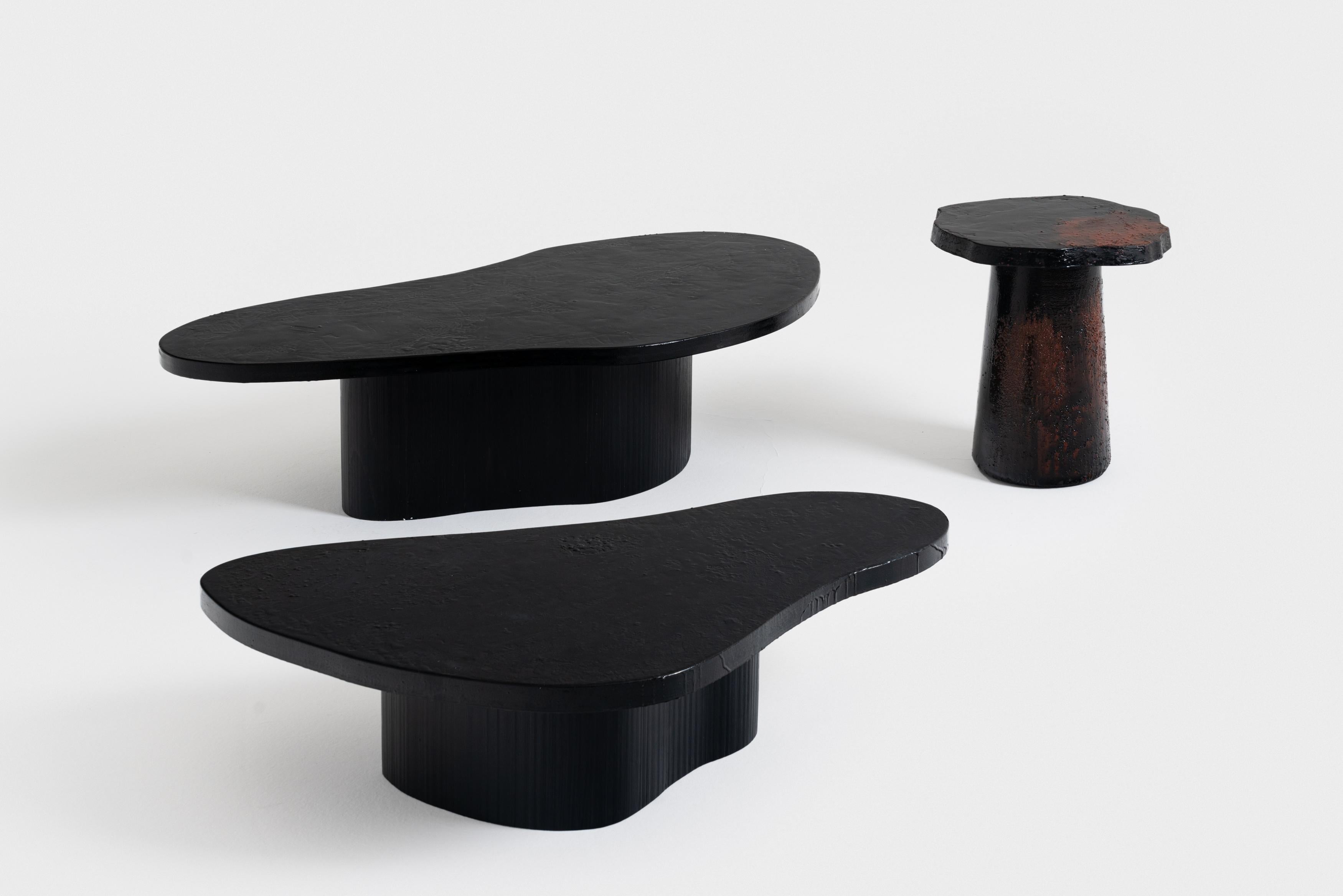 Resin Cork coffee table in handpainted MDF with resin finishes by ROU Materiaal For Sale