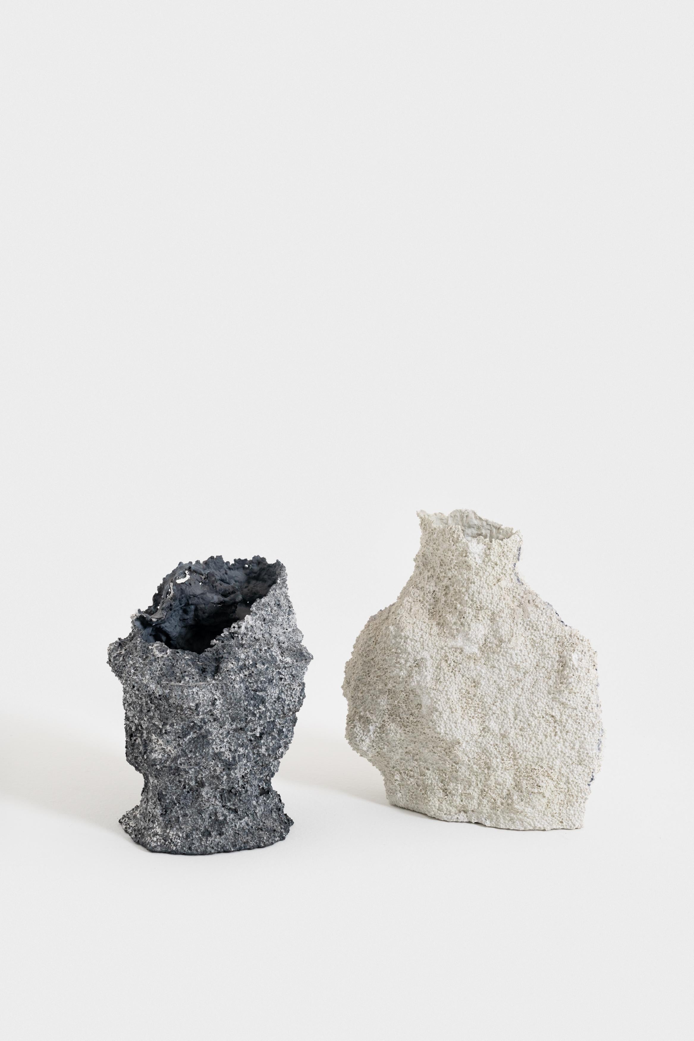 Italian Far Deep Void S2N2 handmade vase in pigmented concrete by Duccio Maria Gambi For Sale