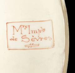 Pair of Ormolu-Mounted, Blue Glazed and Gilt Imperial Sèvres Porcelain Urns