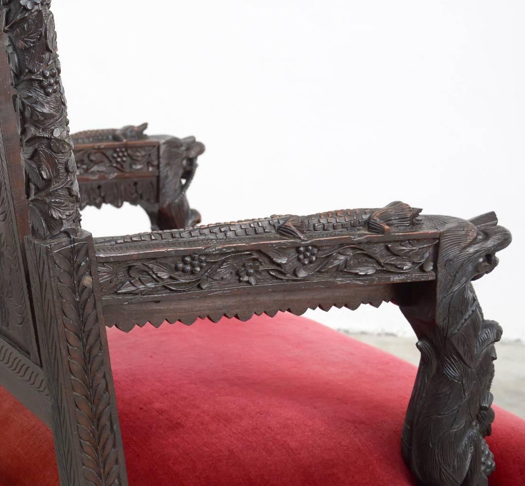 Wood Impressive Anglo-Indian Throne