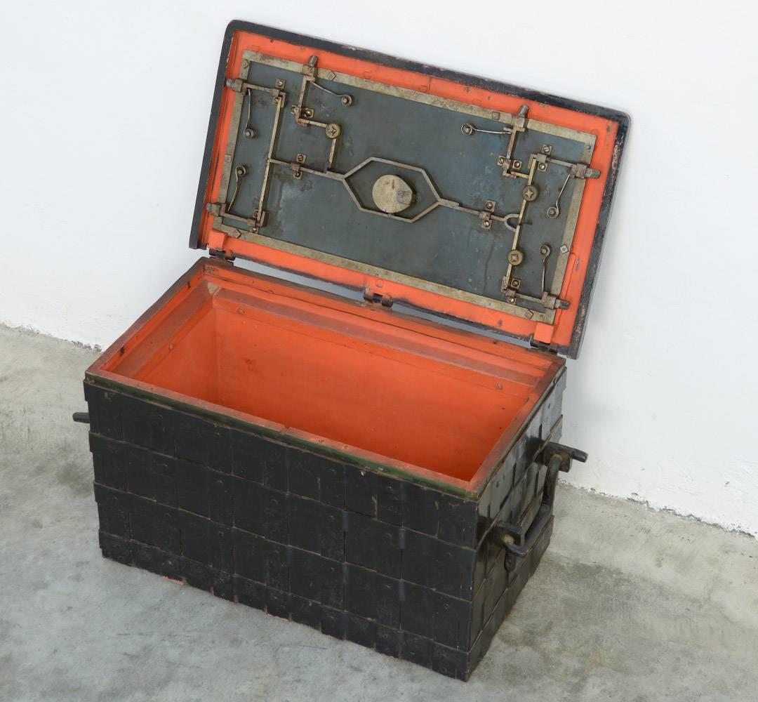 Lacquered Antique Metal Trunk of the 18th Century