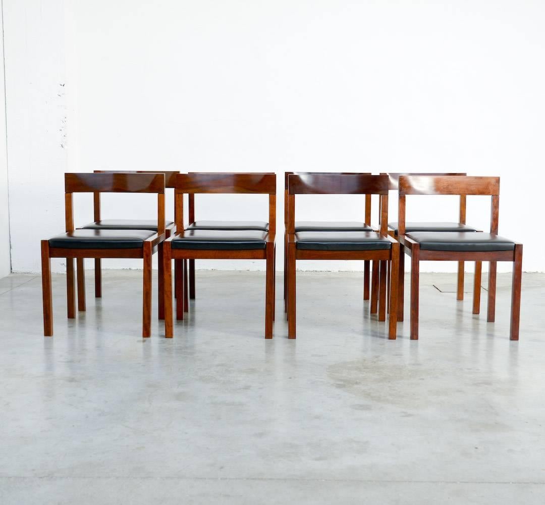 Mid-Century Modern Set of Eight Dining Chairs by Alfred Hendrickx for Belform