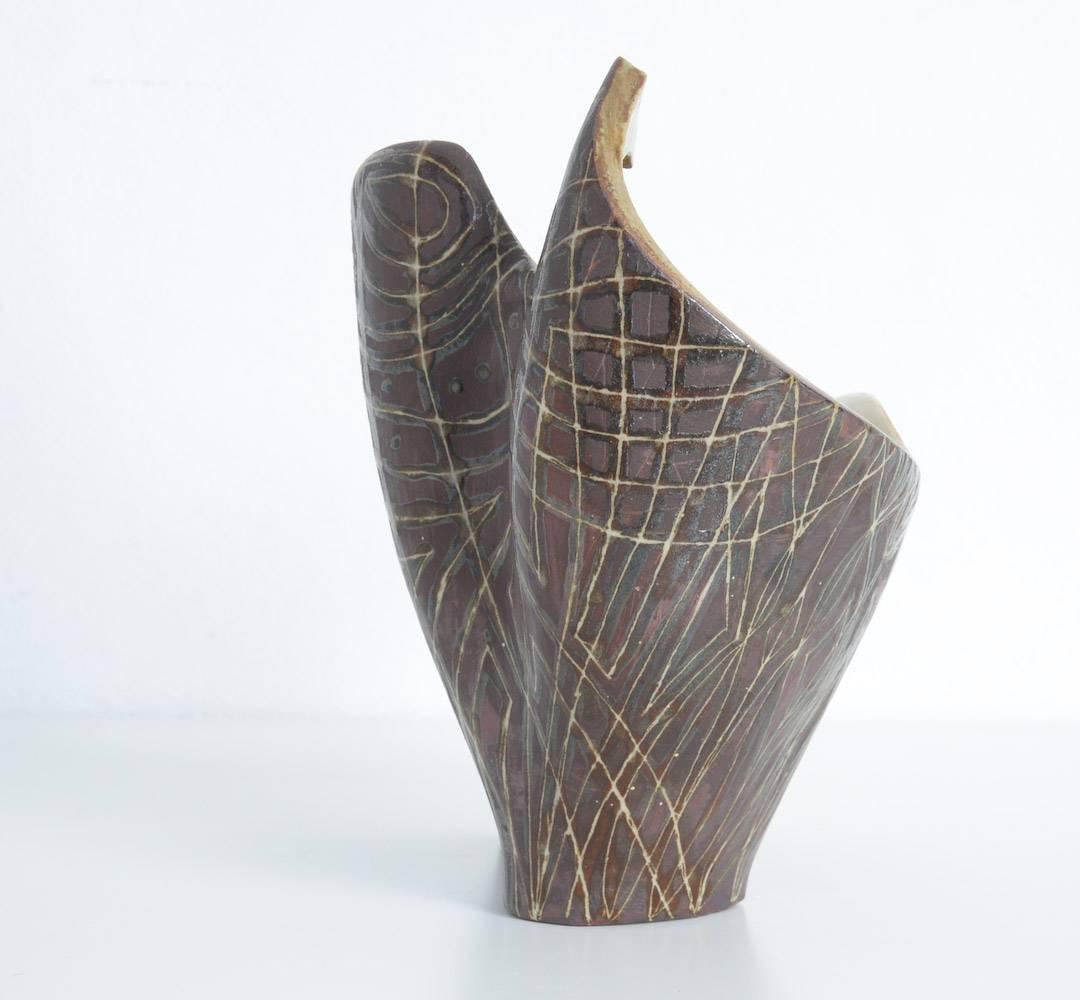 French Ceramic Bird Vase In Excellent Condition In Vlimmeren, BE