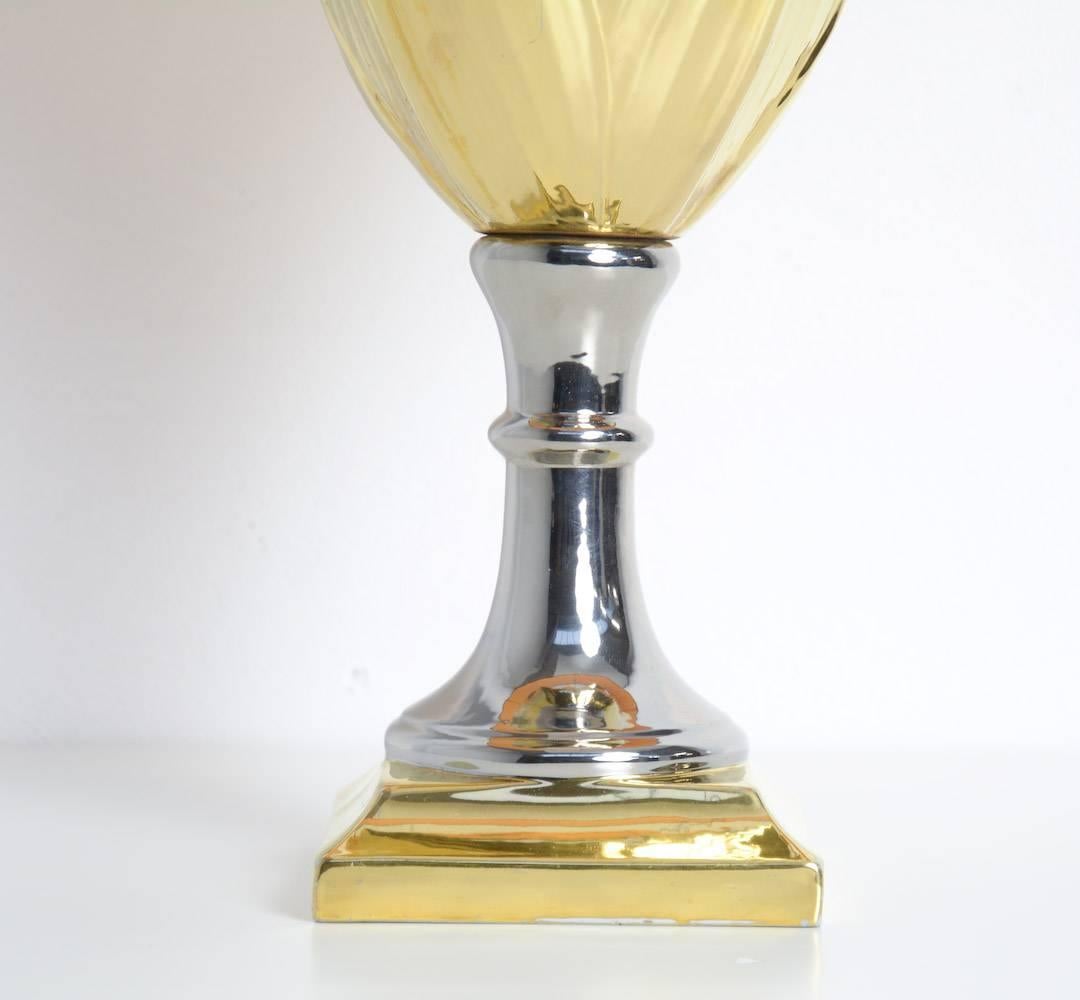 Céramique Impressionnante lampe de bureau italienne en céramique en vente