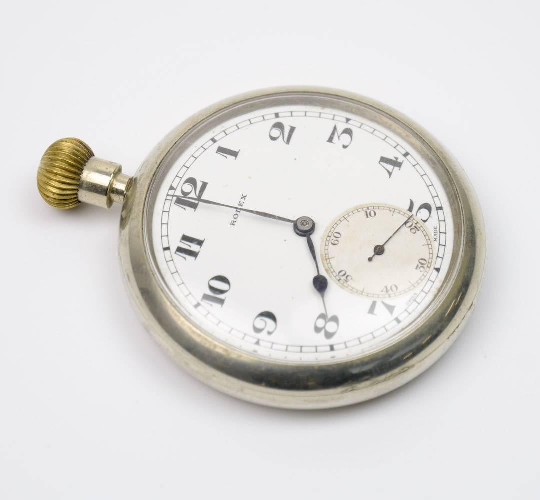 Swiss Nickel Cased Rolex British Military Pocket Watch