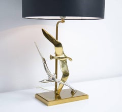 Decorative Silver and Gold Colored Bird Table Lamp