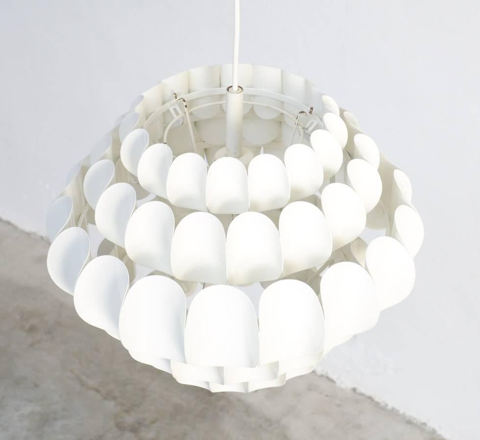 Swedish White Metal Pendant Lamp by Thorsten Orrling for Hans-Agne Jakobsson AB