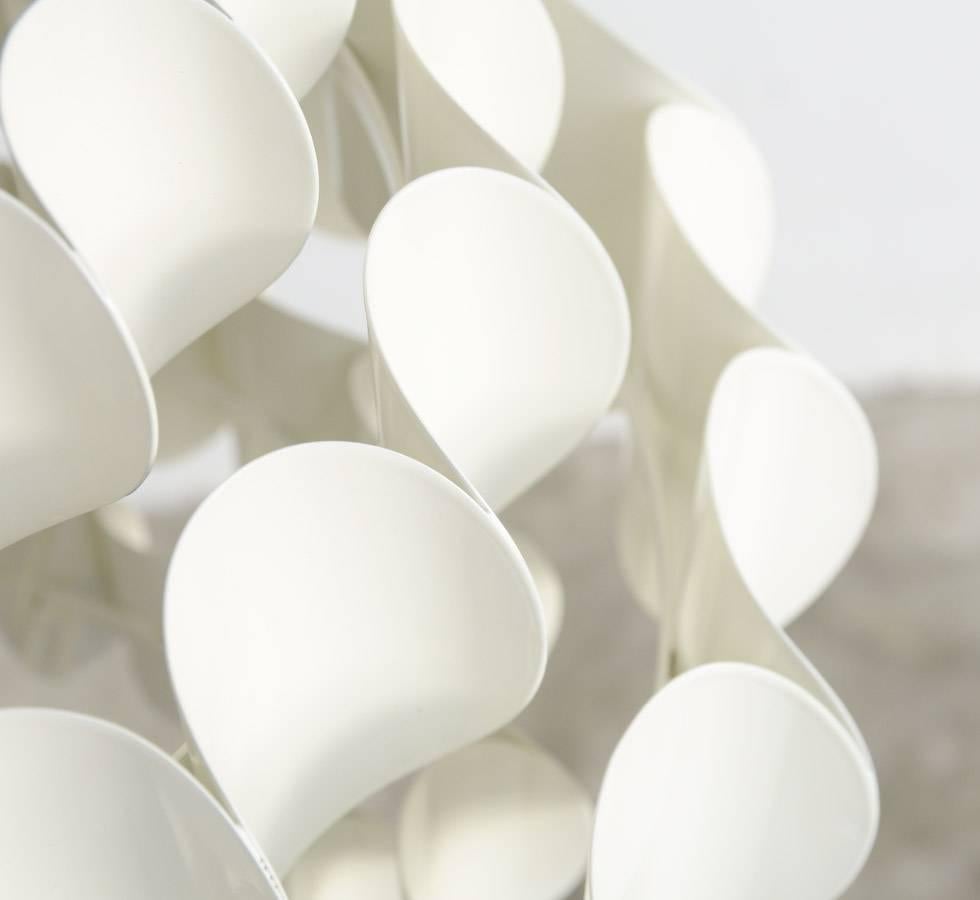 Mid-20th Century White Metal Pendant Lamp by Thorsten Orrling for Hans-Agne Jakobsson AB