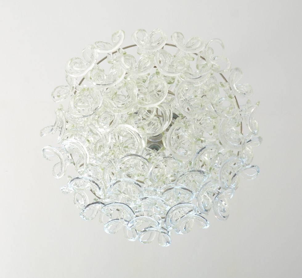 Crystal Murano Glass Chandelier  For Sale