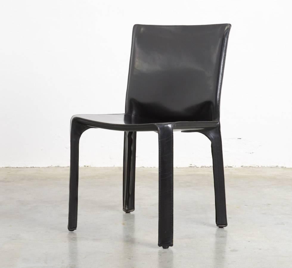 Modern Set of 4 CAB Chairs by Mario Bellini for Cassina
