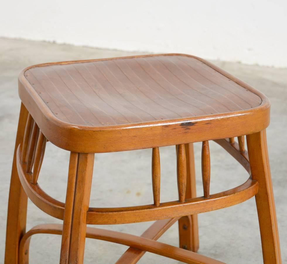 Jugendstil Wiener Secession Stool by Gustav Siegel for J. & J. Kohn