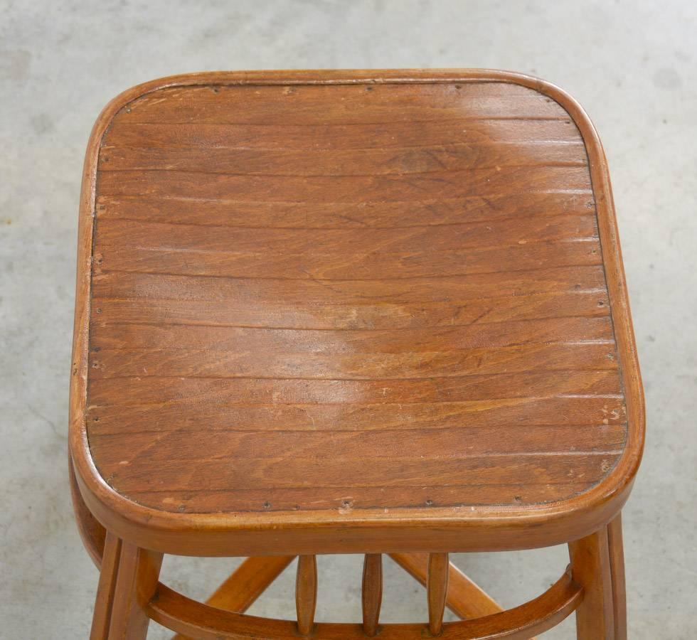Early 20th Century Wiener Secession Stool by Gustav Siegel for J. & J. Kohn