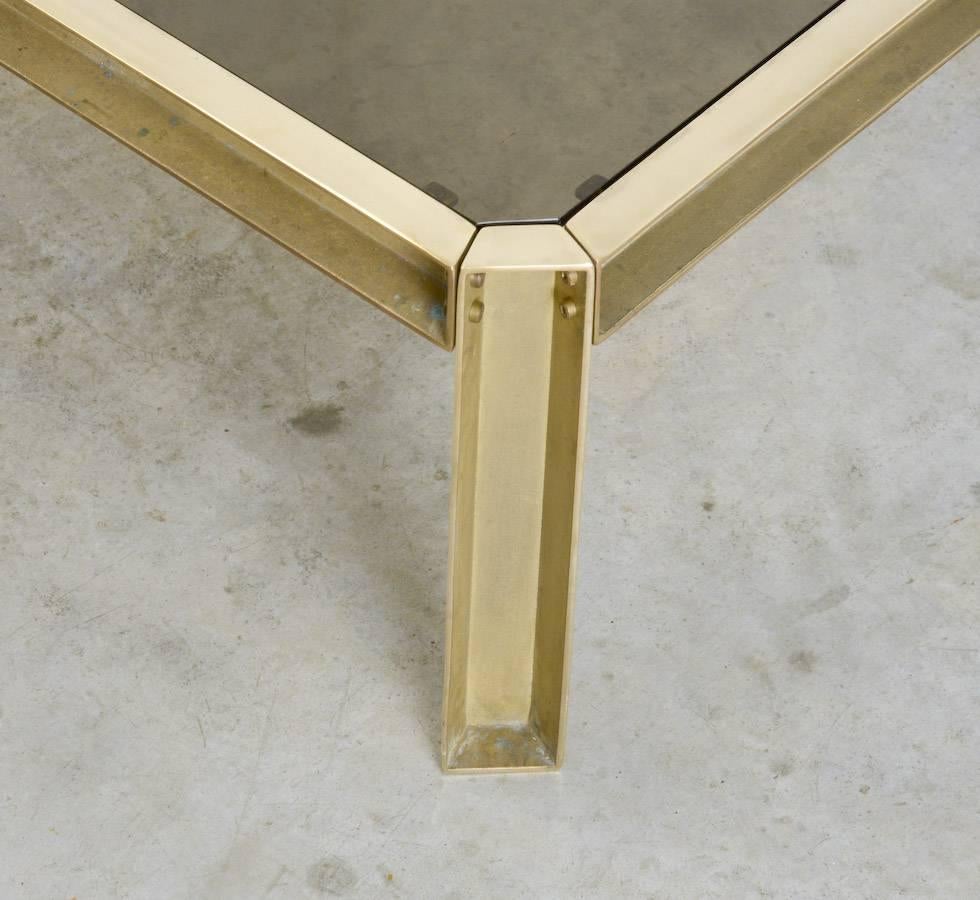 Belgian Solid Brass Coffee Table of the 1970s For Sale