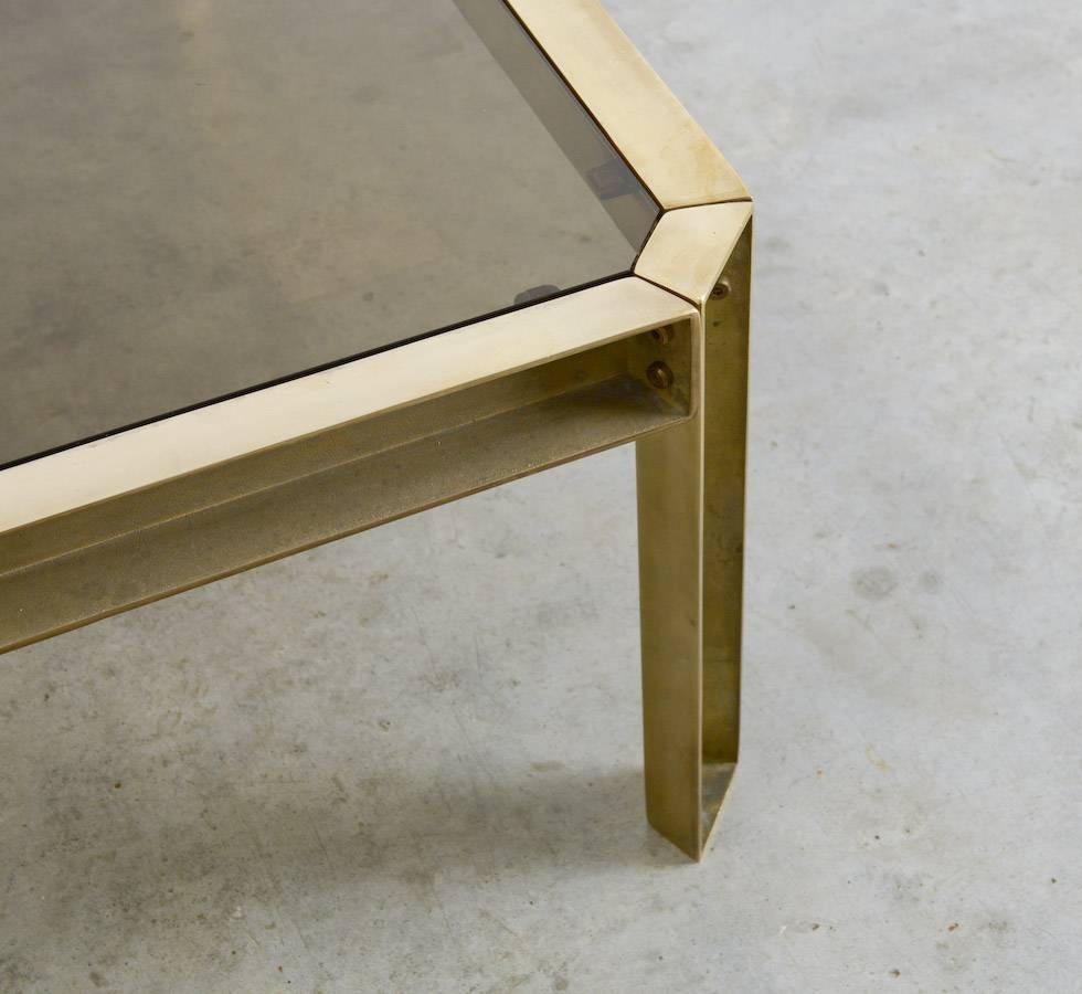 Solid Brass Coffee Table of the 1970s For Sale 2
