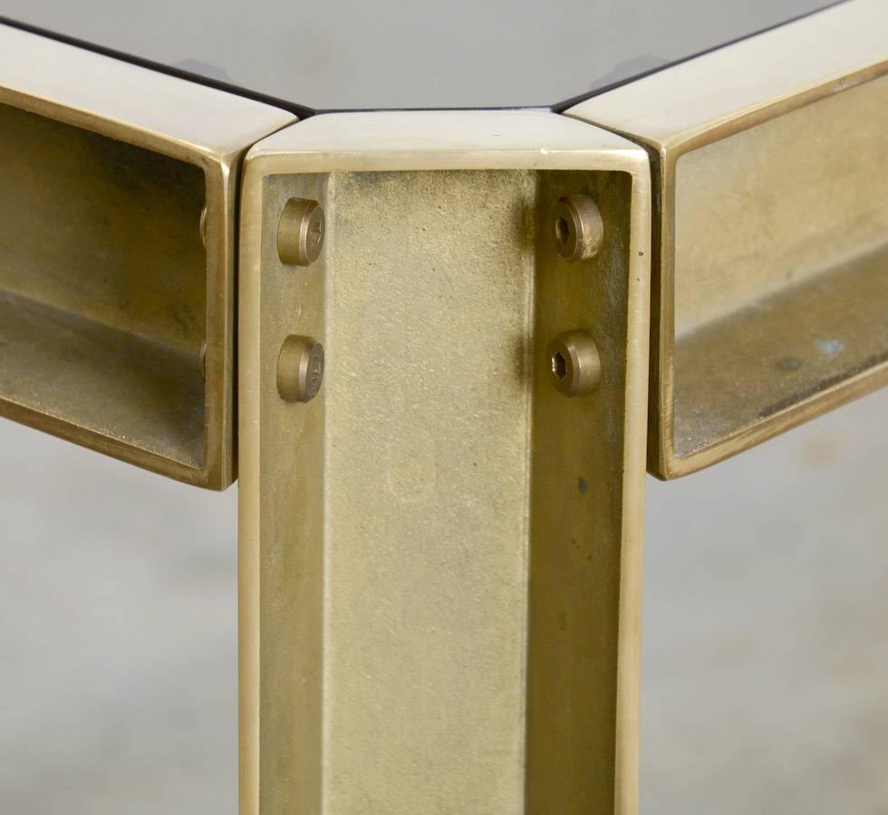 Late 20th Century Solid Brass Coffee Table of the 1970s For Sale