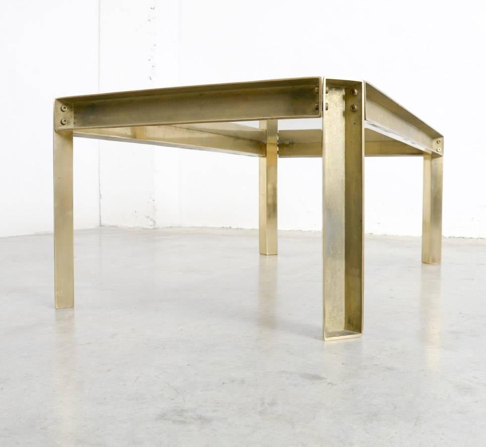 Solid Brass Coffee Table of the 1970s For Sale 1