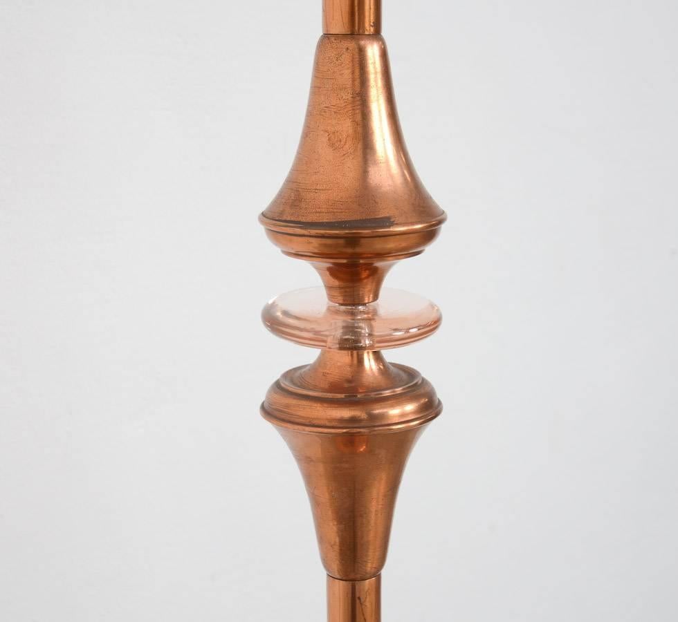 Red Copper Art Deco Floor Lamp For Sale 1