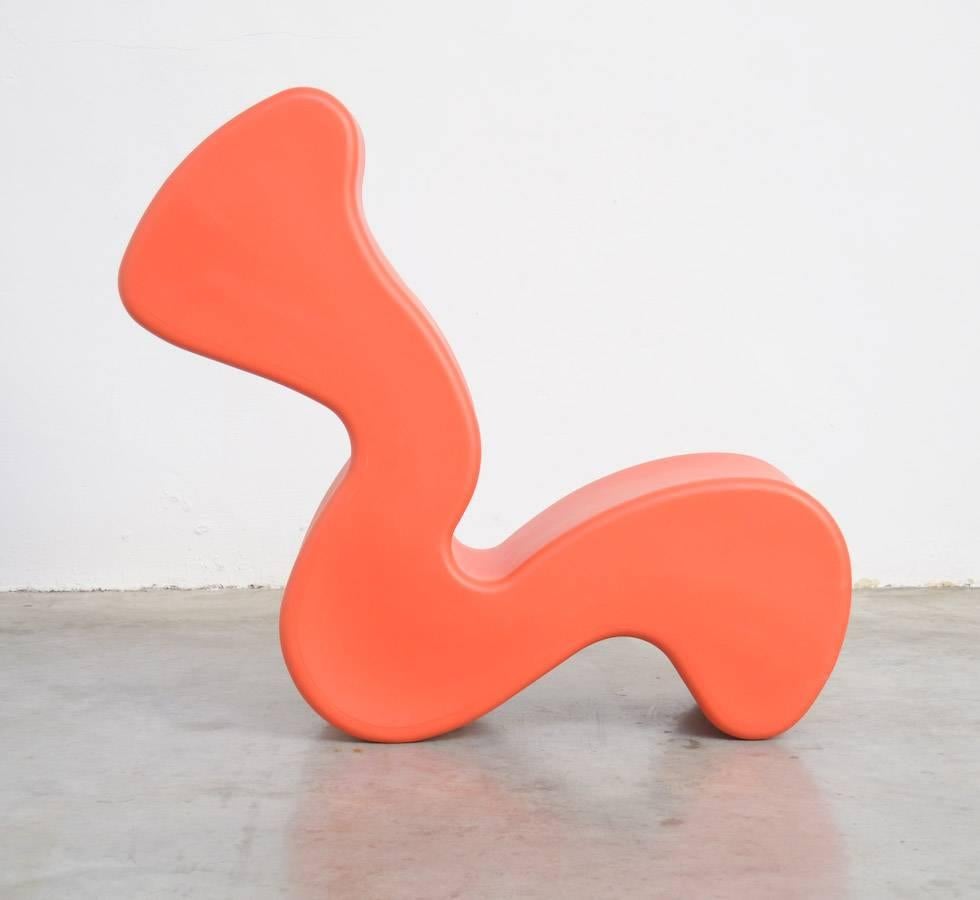 The Phantom seat is designed by Verner Panton in 1998 for Innovation Randers in Denmark.
This mould-blown piece of furniture is characterized by its organic form and multifunctional versatility. Depending on requirements and situation it can be