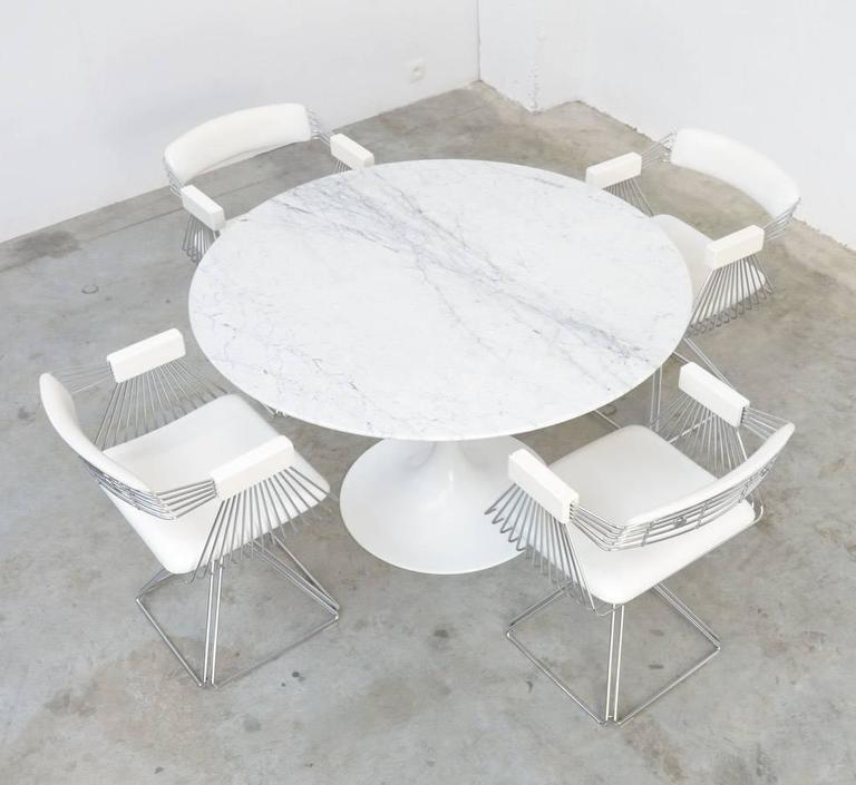Carrara Marble Tulip Dining Table by Eero Saarinen for Knoll Int. at