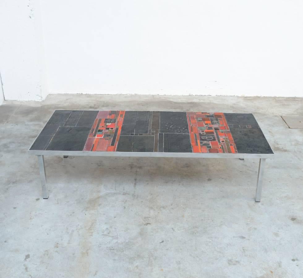Mid-Century Modern Large Pia Manu Tile Coffee Table, 1960s