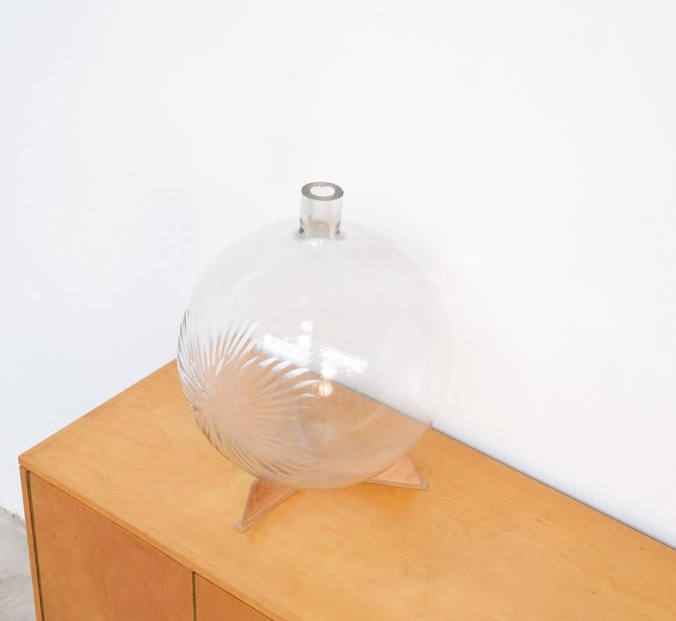 19th Century Rare Crystal Glass Globe Vase by Val Saint Lambert