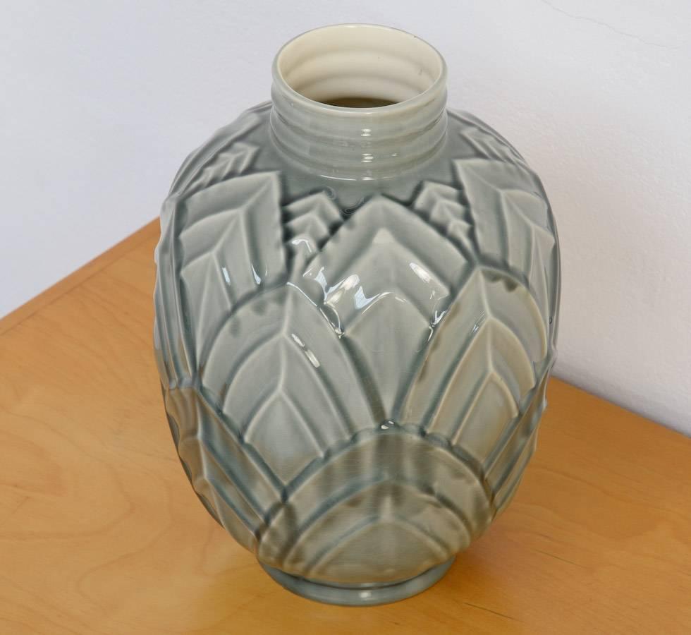 Belgian Large Earthenware Vase by Charles Catteau for Boch Frères Keramis