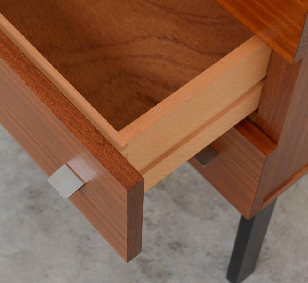Teak Minimal Bar or Writing Cabinet by Pierre Guariche for Meurop