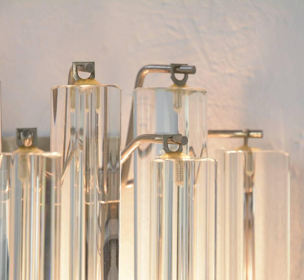 Mid-20th Century Venini Crystal Glass Cascading Wall Lamp