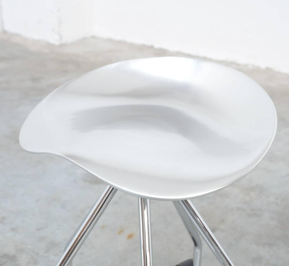 Aluminum Low Stool Jamaica by Pepe Cortes, 1993 In Excellent Condition In Vlimmeren, BE