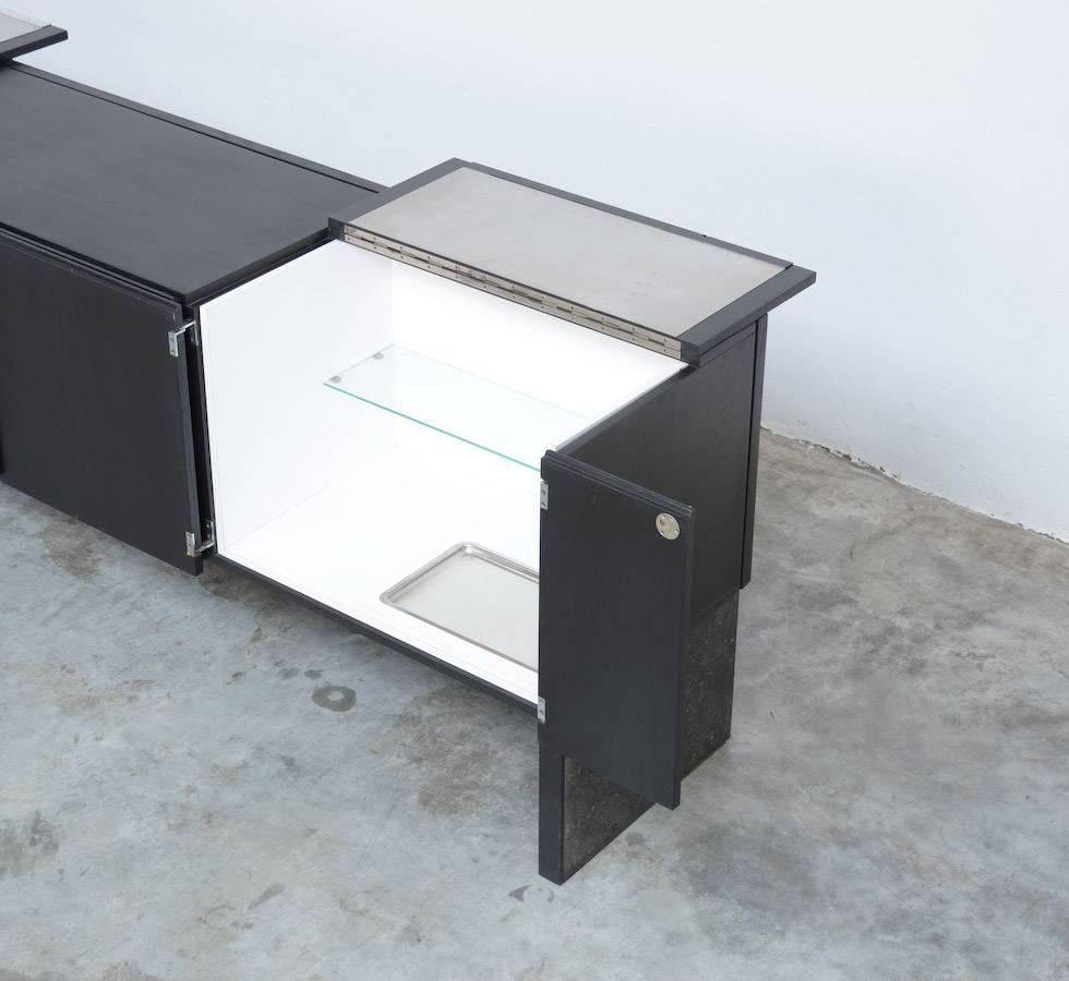 Bluestone Impressive Pair of Black Brutalist Sideboards