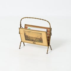 Magazine Rack in Hollywood Regency Maison Jansen-style