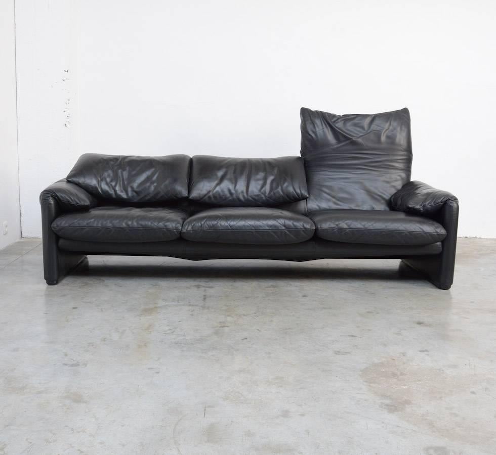 Modern Maralunga Three-Seat Sofa by Vico Magistretti for Cassina