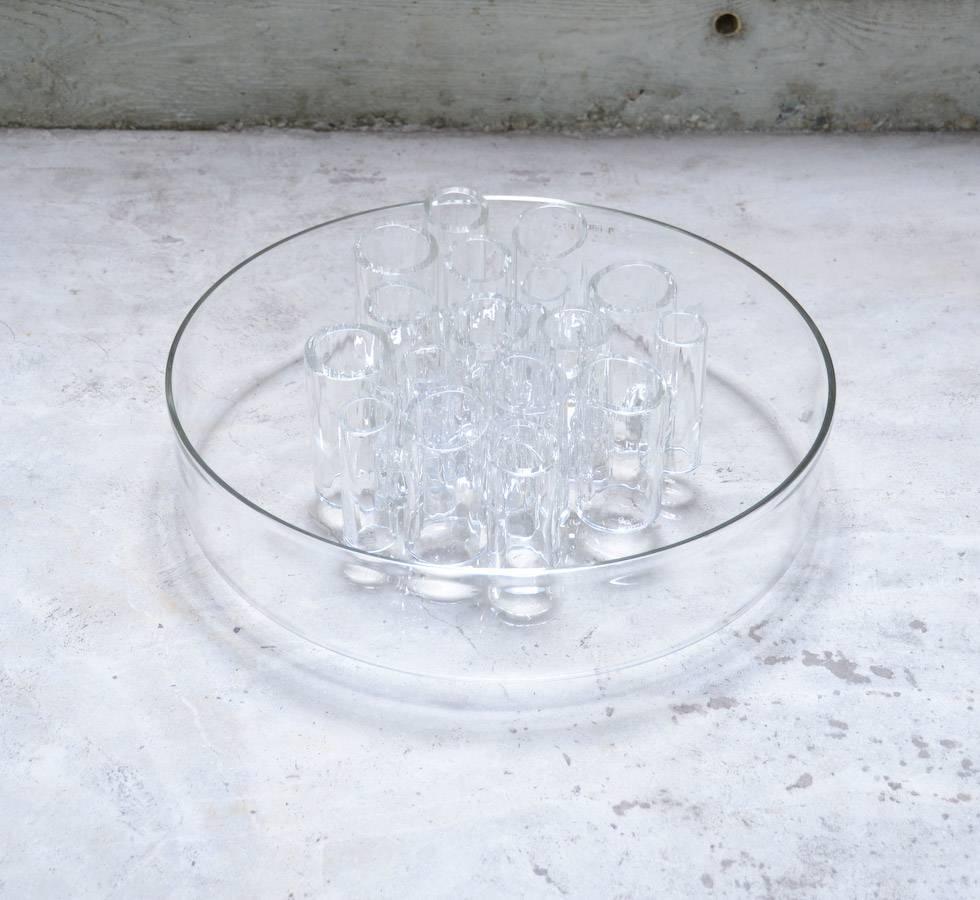 Mid-Century Modern Unique Murano Glass Bowl with Pique Fleur by Barbini