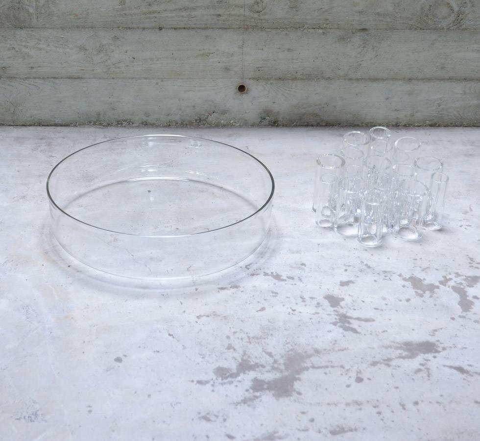 Late 20th Century Unique Murano Glass Bowl with Pique Fleur by Barbini